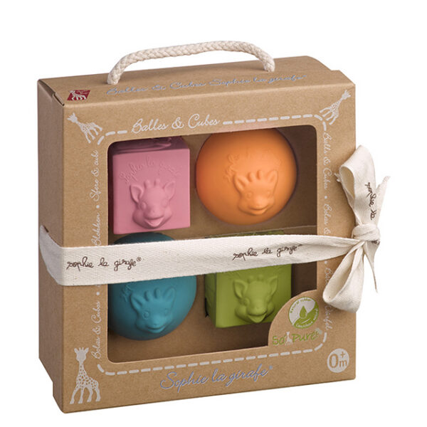 Sophie La Girafe – So’Pure 2 Balls & 2 Cube Set